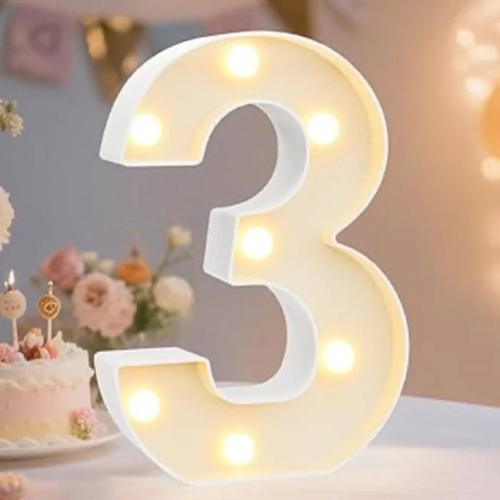 LED Light Up Number 13 - White